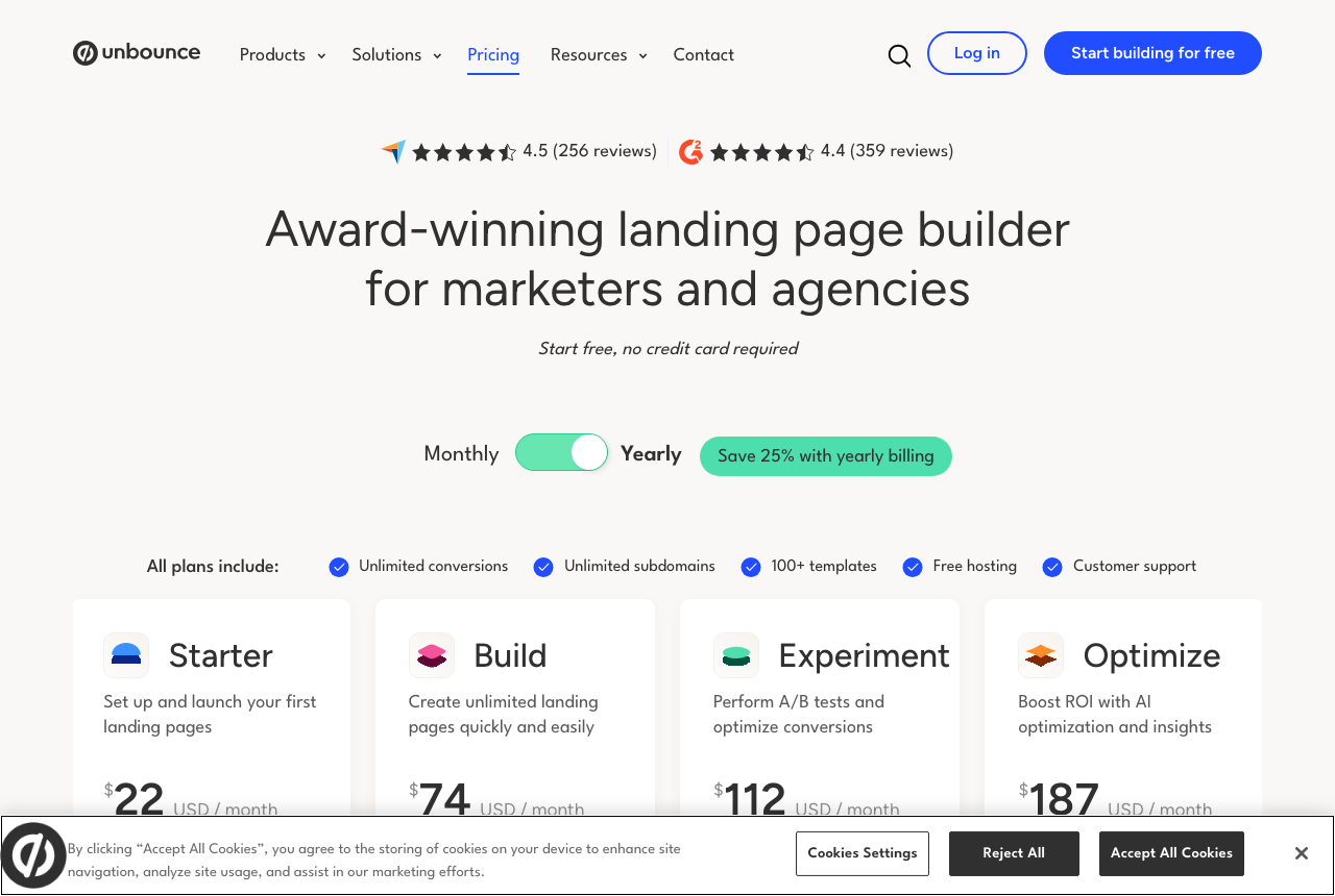 Landing page builder free trial in 2026: what it really costs
